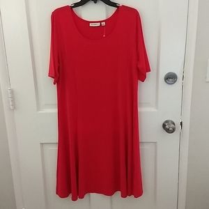 Red Knit Pullover Dress Fit and Flare Large